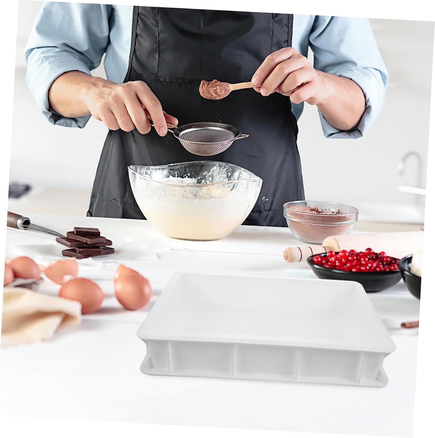 COLLBATH Stackable Proofing Box for Pizza Bread Moisture Retaining Container for Home Commercial-grade Plastic