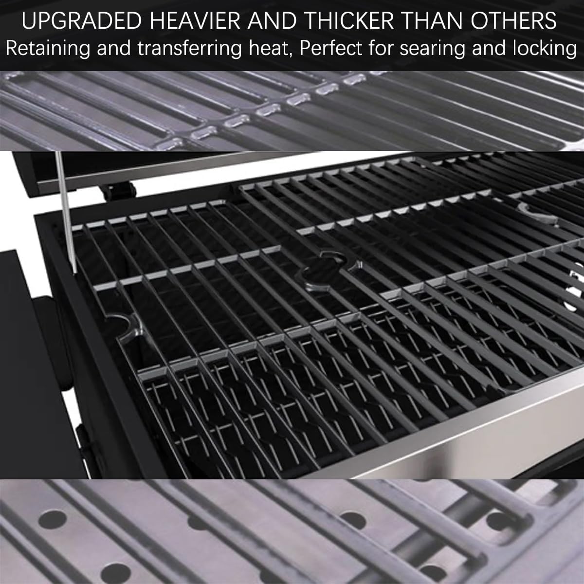 DGN576DNC-D Grill Grates Replacement Parts for Dyna Glo Grill Parts DGN486DNC-D DGN486DNC DGN486SNC DGN486SNC-D DGN576SNC-D DGA550SSP DGA550SSP-D Master Forge MFJ576DNC Cast Iron Cooking Grids 3Pcs