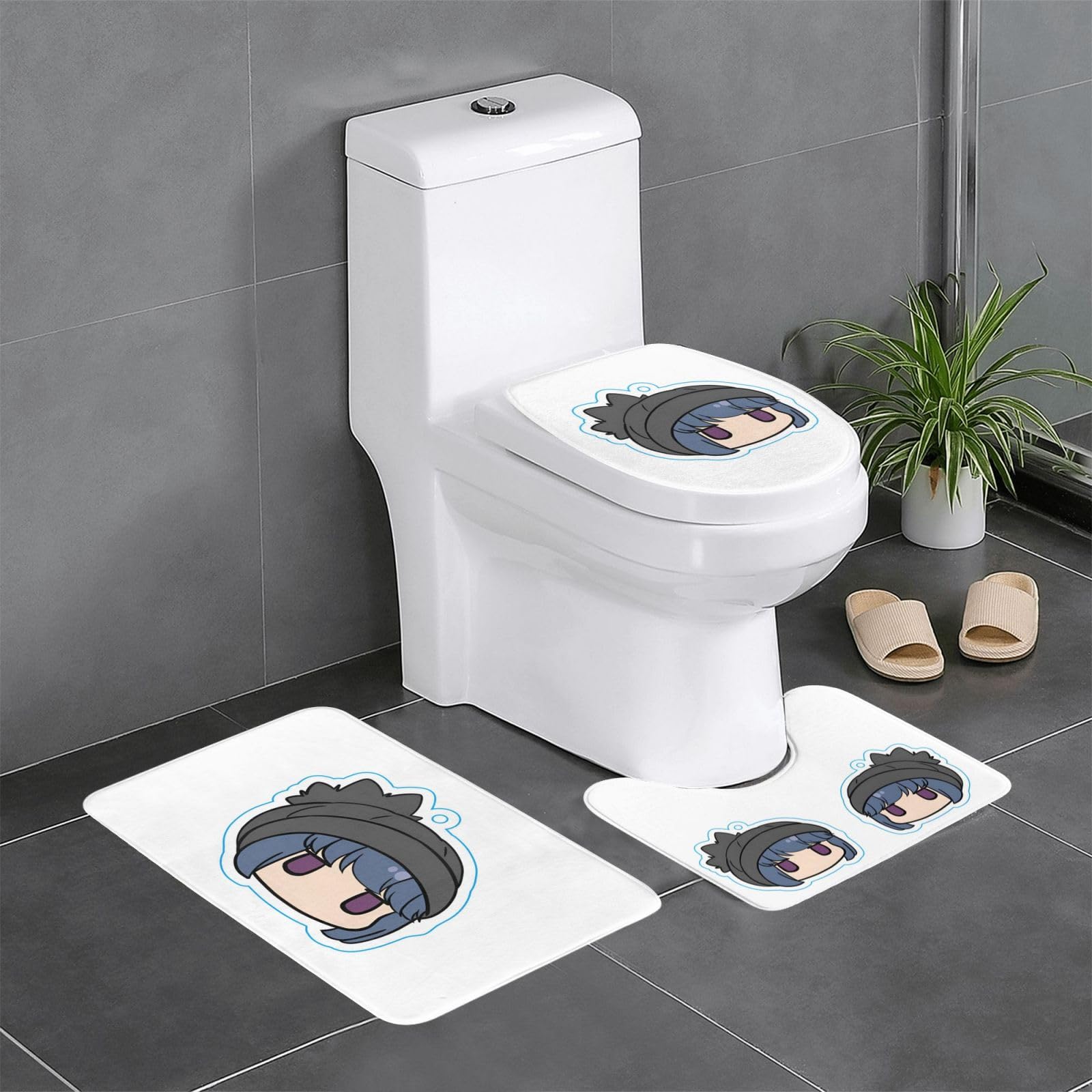 Amazon | 志摩リン ゆるキャン 【3点セット】トイレマット バスマット