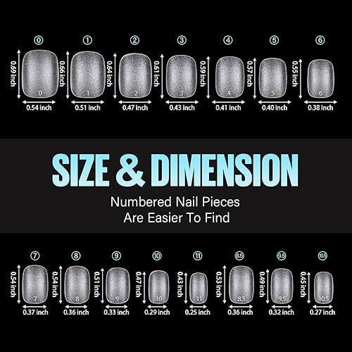 Miniatura 7 de TOMICCA Puntas de uñas ovaladas extra cortas, 240 puntas de uñas acrílicas de gel preforma, 15 tamaños, uñas postizas ovaladas acrílicas de