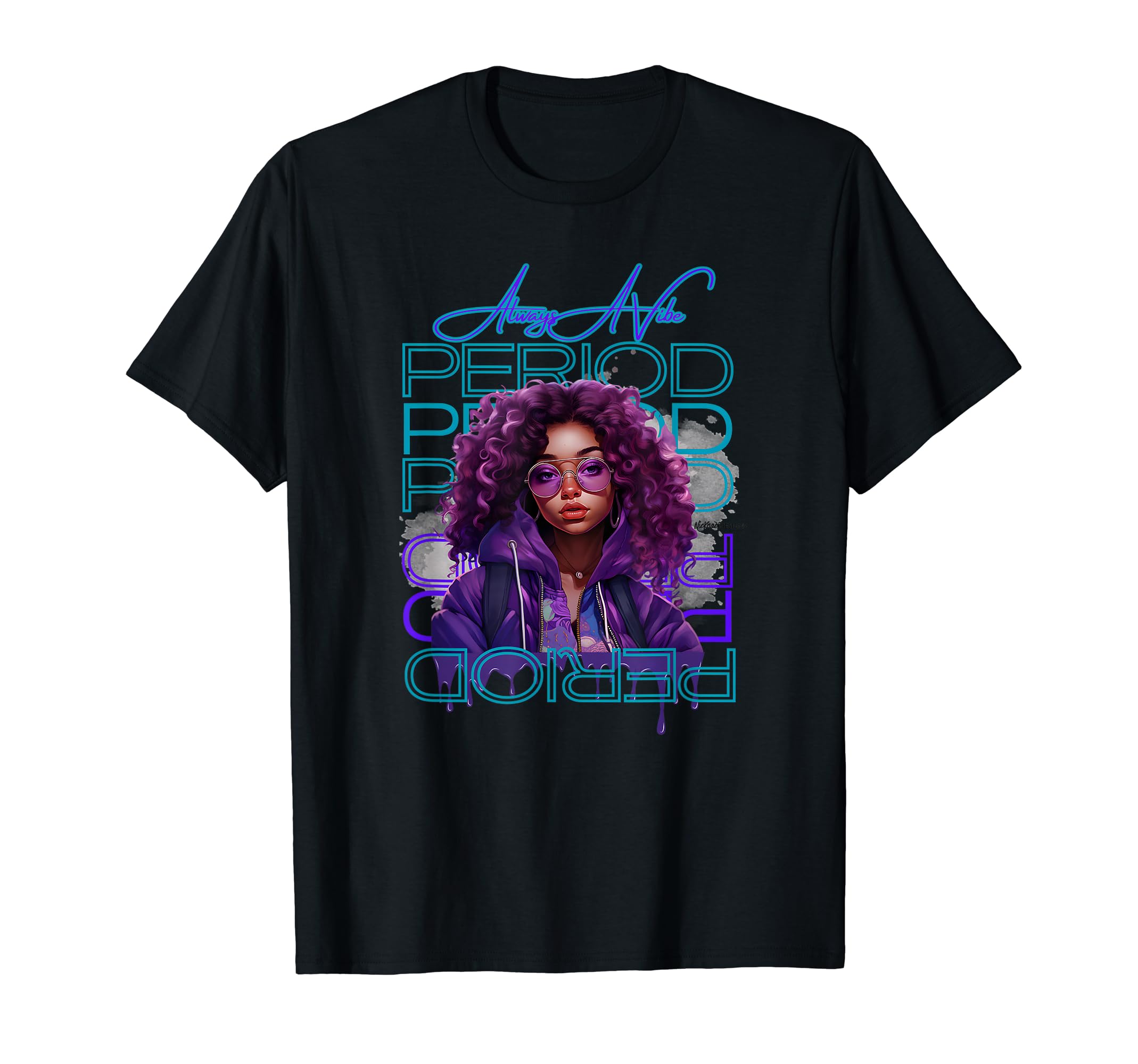 Always A Vibe x NicKnack Designs Purple and Turquoise T-Shirt