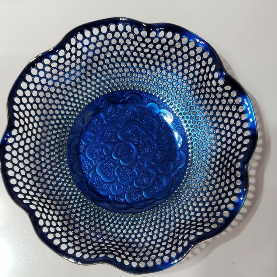 七宝焼 梅模様 網目 盛皿 日の出工藝社製品 七宝焼 銘々皿 角唐草 - 株式