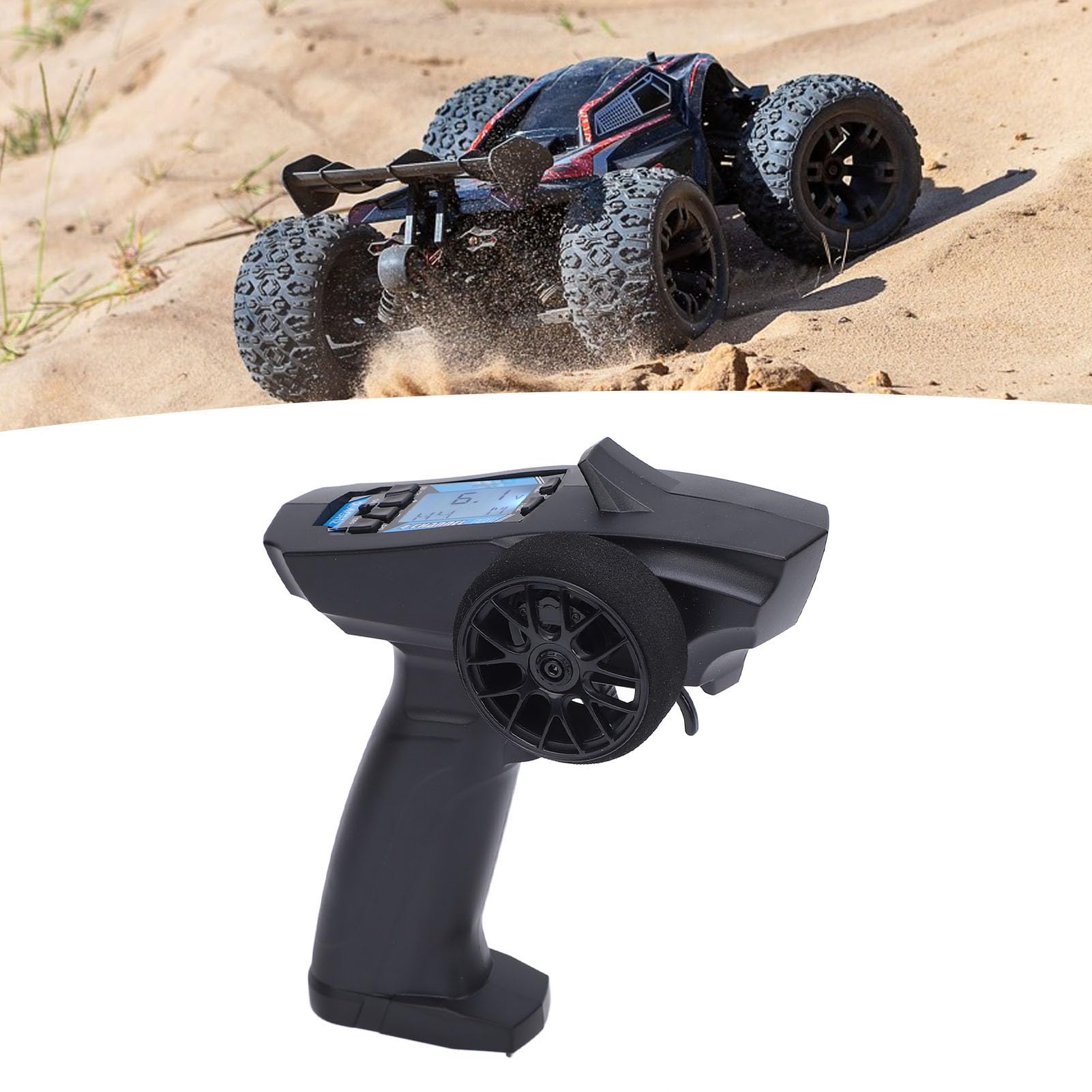 Acouto 91803G 4CH Zdalny i Odbiornikowy Kontroler LCD Wyświetlający Zdalny Nadajnik 120M dla RC Car Boat Funkcja Sterowania prędkością 4CH RETO RC dla Odbiornika CHA RAMOT