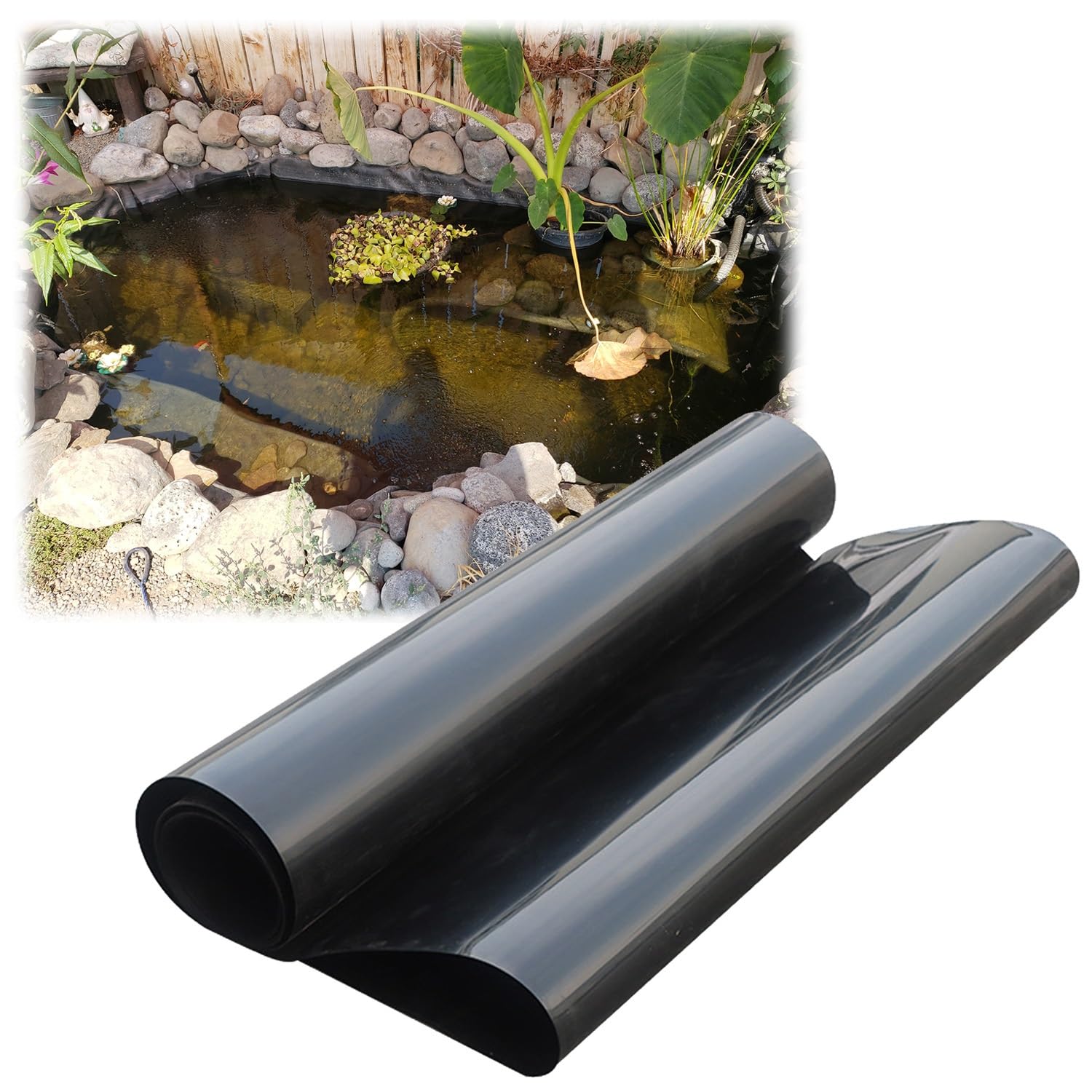 Outdoor Pond Liner Waterproof Large Garden Pond Membrane Fountains Streams HDPE Lining 1×5m 2×15m 7×10m 10×12m Heavy Duty Waterfall Fish Pool Liner(Size:4x14)