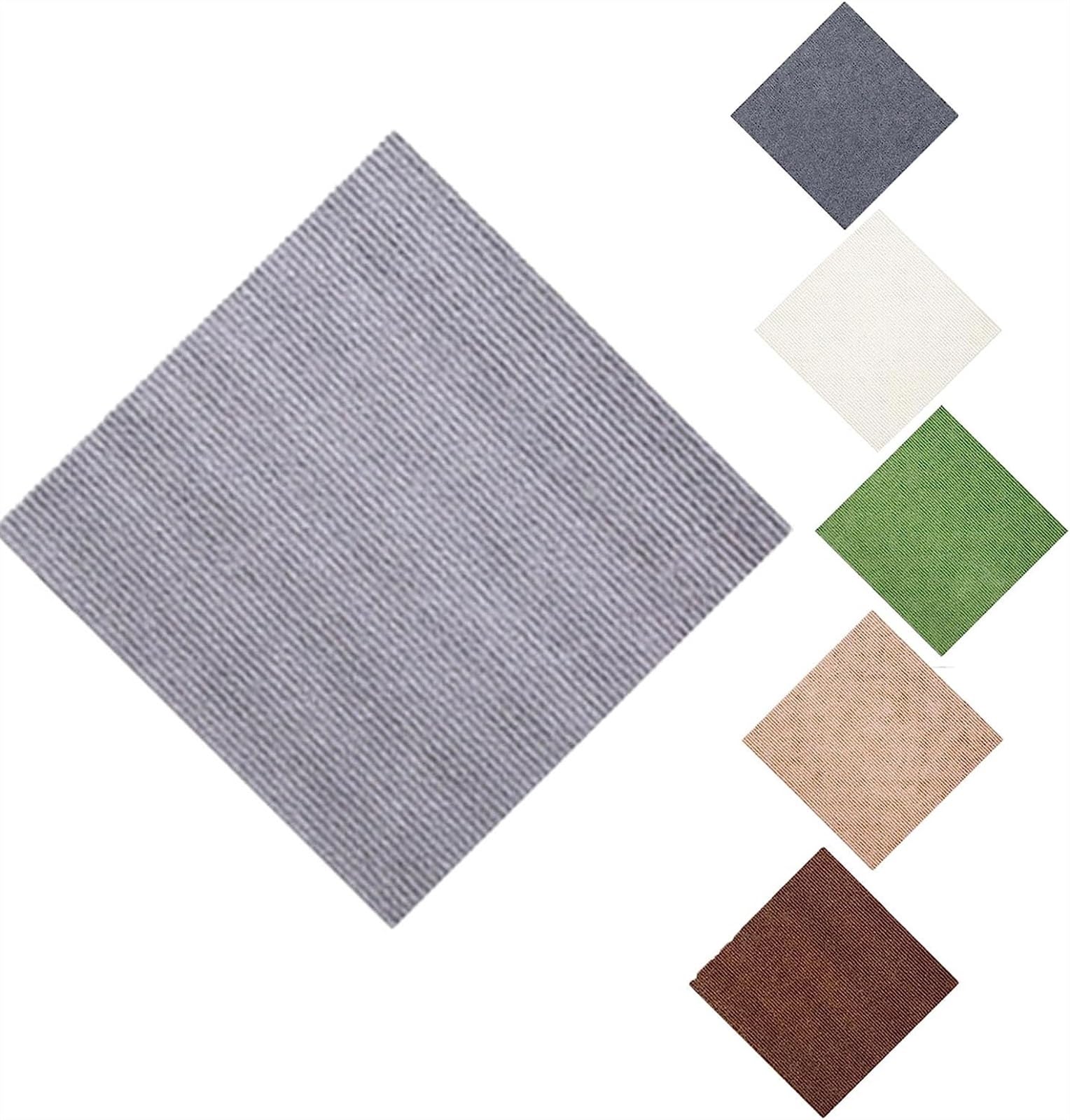 Cxvhsertwr Light Gray Carpet Squares, 10Pcs Non-Slip Commercial Residential Splicing Carpet Tile Peel And(,20X20in)