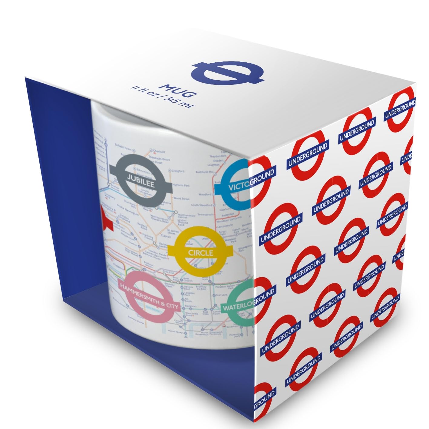 Pyramid International Transport for London Underground White Pod Mug 11Oz / 315Ml – Official Tfl Souvenir Cup