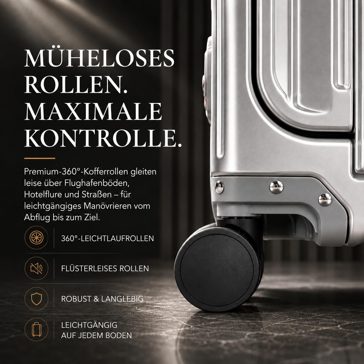 Aerolite Premium Aluminium Koffer 55x38x23, Handgepäck ohne Reißverschluss