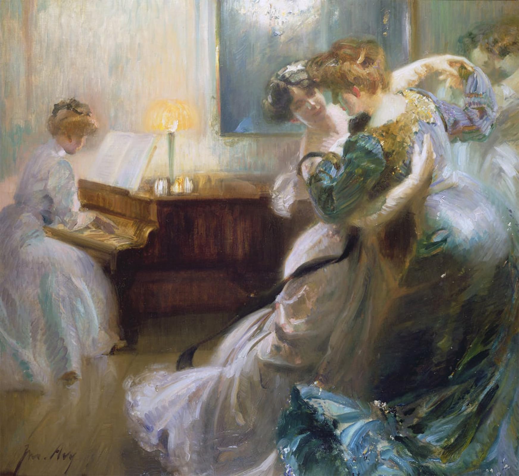 POSTERIIk Famous Modern Artwork Art Mural the Waltz by Marius Avy Oil Paintings Pictures for Home Decor 60x90cm