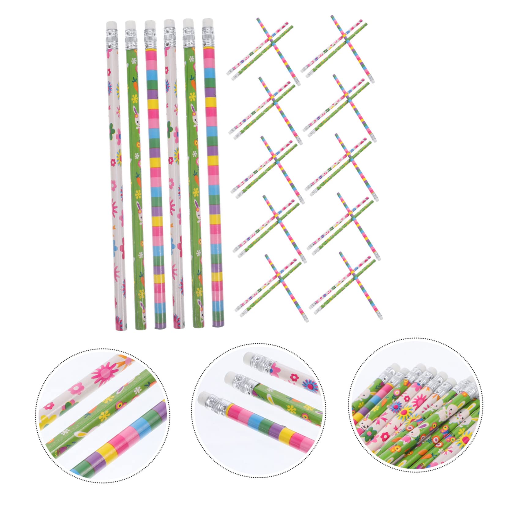 5 Ensembles Crayon Pâques Des Crayons Gomme Pastel Élèves Écrivant s De Pâques Avec Gommes À Dessin Portatif De Pâques Bois 40 Pièces * 5