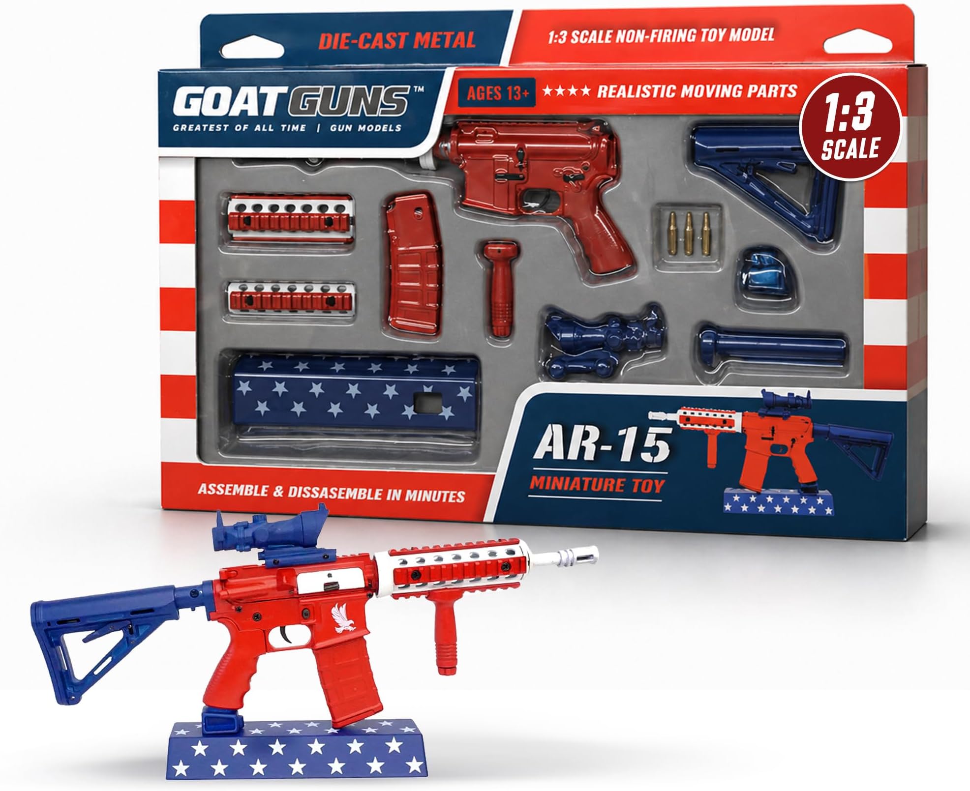 GoatGuns Miniature USA AR 15 Model | 1:3 Scale Diecast Metal Build Kit