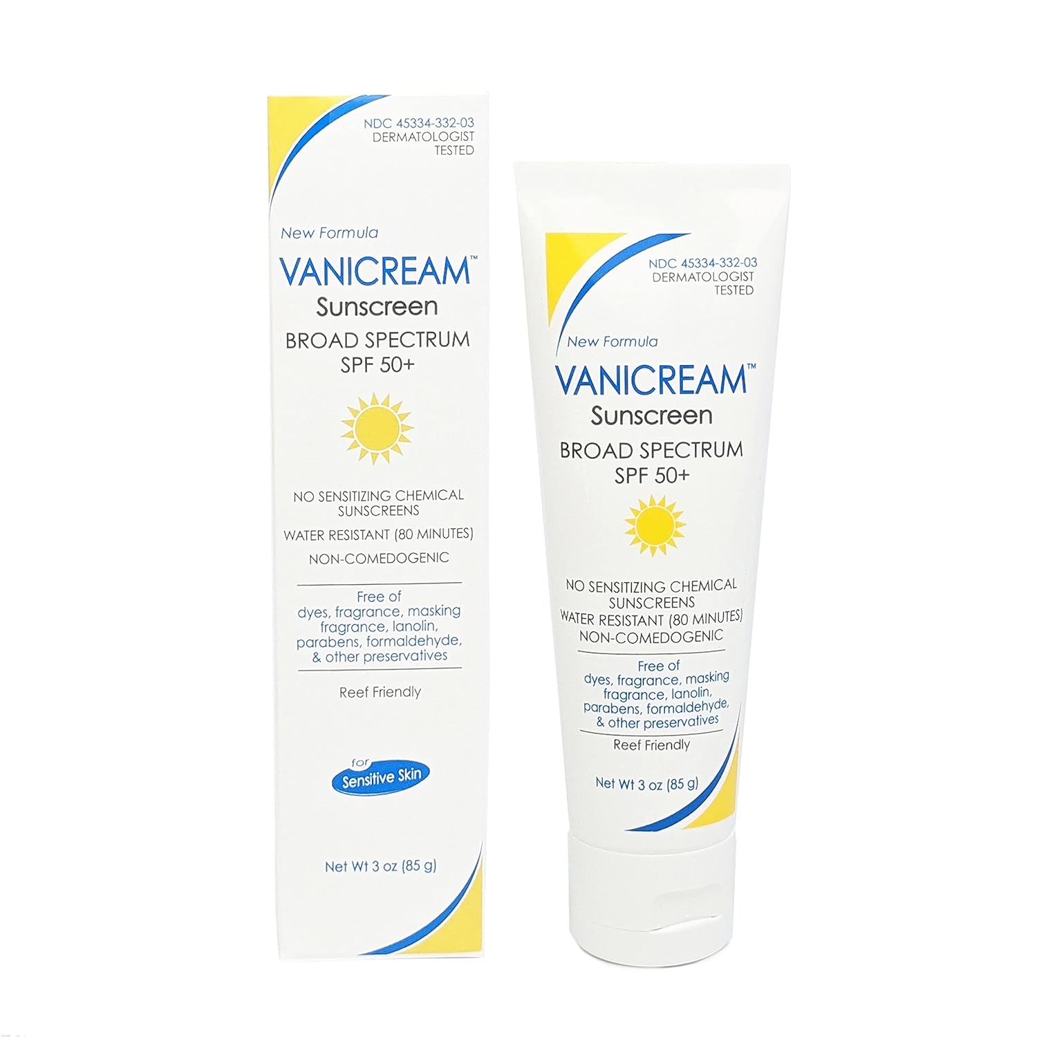 Vanicream Sunscreen Broad Spectrum SPF 50+, 3 Ounce : Office Products
