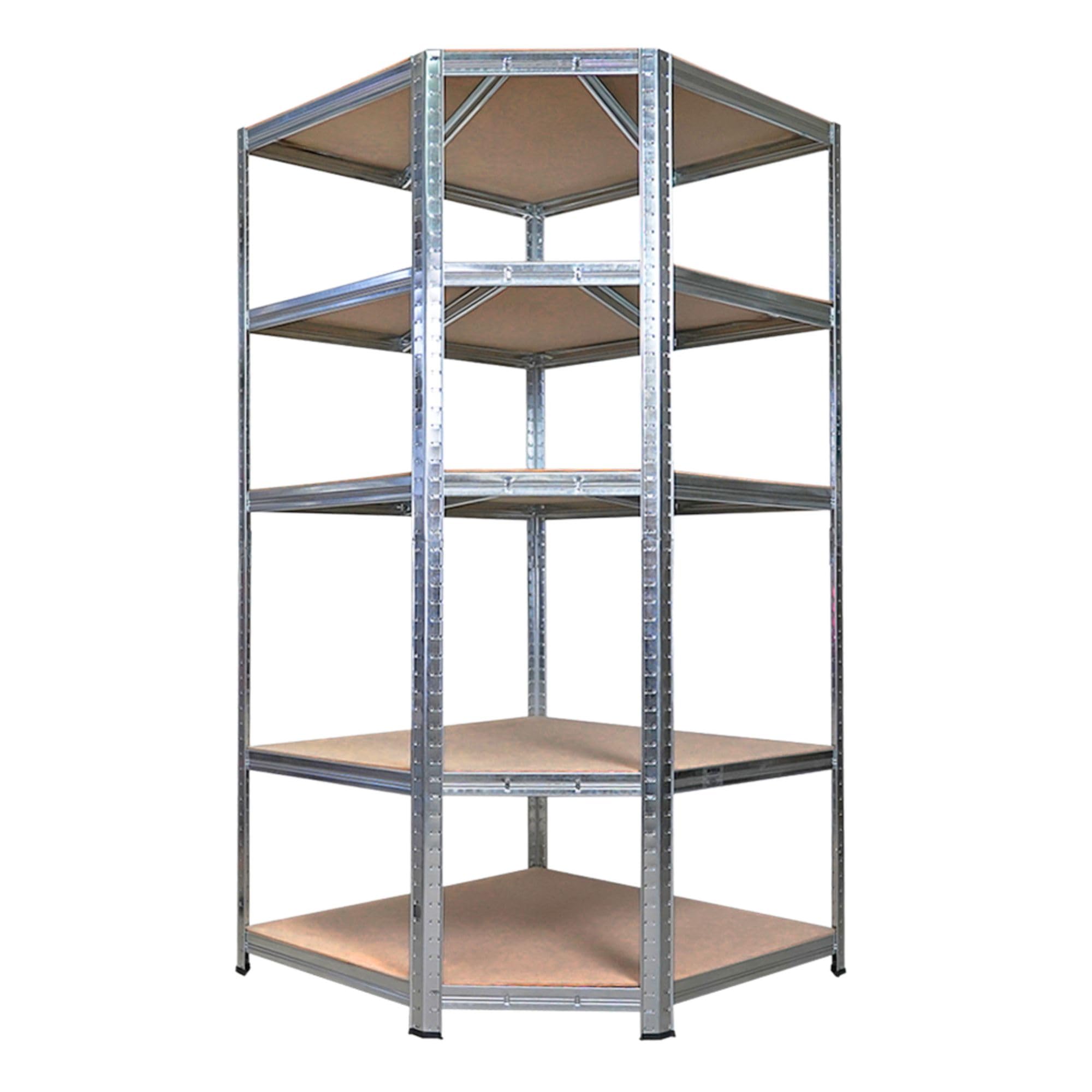 PROREGAL Etagère d'angle Ragnar | HxlxP 180x90x60cm | Charge Totale de 875kg | Galvanisée | Étagère de Cave, étagère enfichable