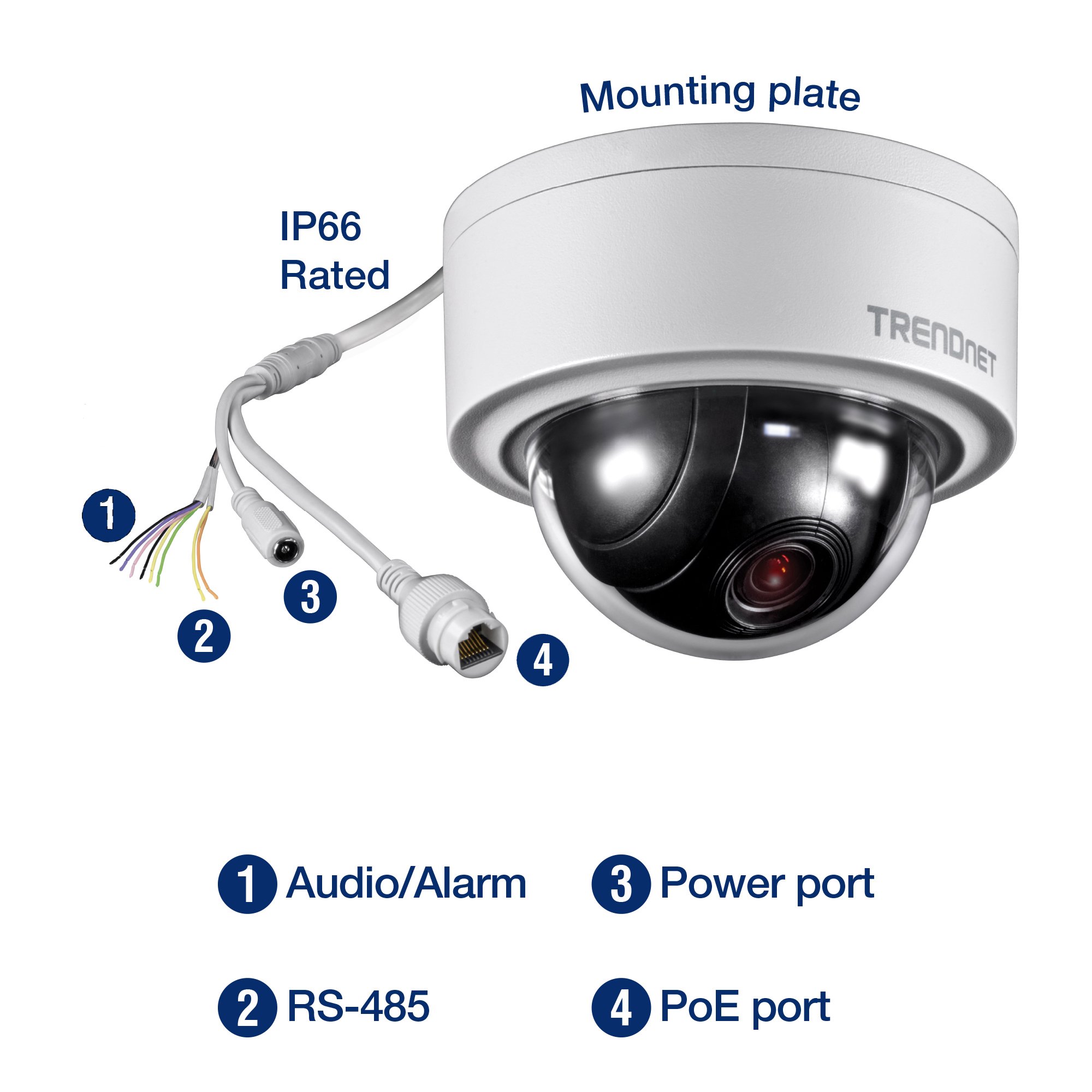TRENDnet Indoor/Outdoor 3MP Motorized PTZ Dome Network Camera, 4X 