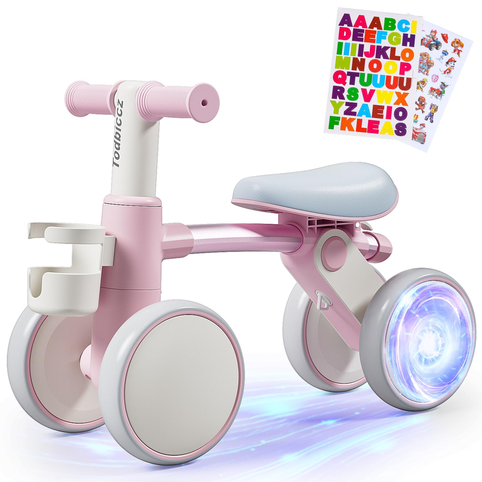 Baby Balance Bike Toys for 1 Year Old Girl Gifts,Baby Bike with Colorful Lighting Wheels