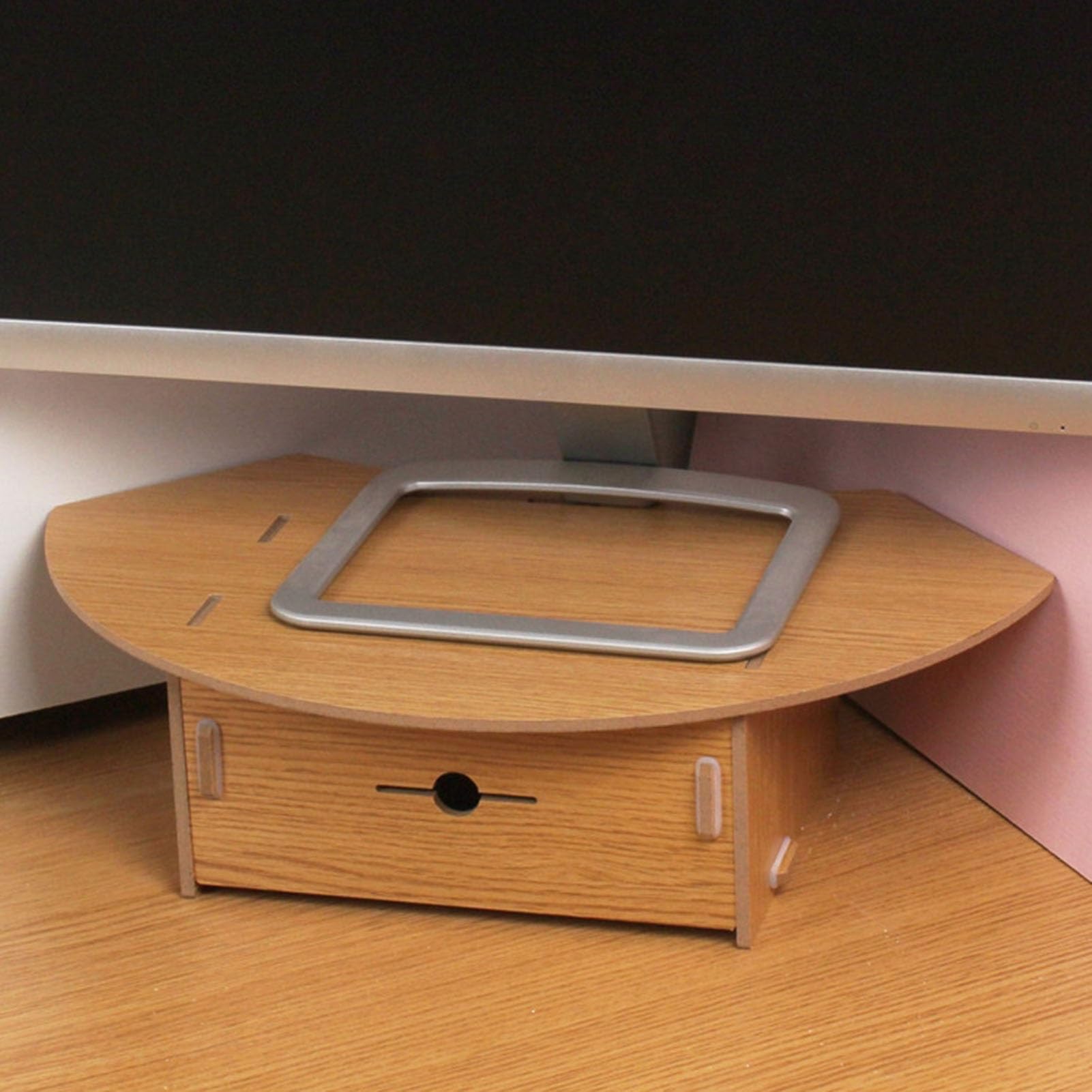 Support de moniteur d'ordinateur de bureau en bois rehausseur d'écran d'angle de 10 cm