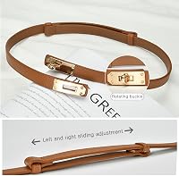 LumiSyne női bőr öv klasszikus fém csattal vékony slim waist öv fekete ezüst 4
