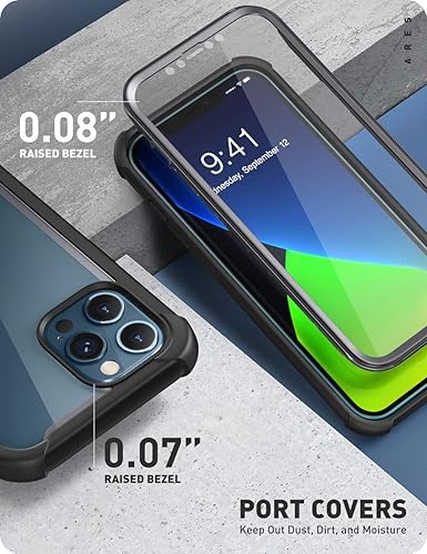 Miniatura 3 de i-Blason Ares - Funda para iPhone 12 Pro Max de 6.7 pulgadas (versión 2020), funda transparente resistente de doble capa con protector de pantalla