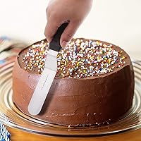 Vista 4 de Espátula de glaseado en ángulo, espátula compensada de acero inoxidable, juego de 2 espátulas negras de 6, hoja de 8 pulgadas