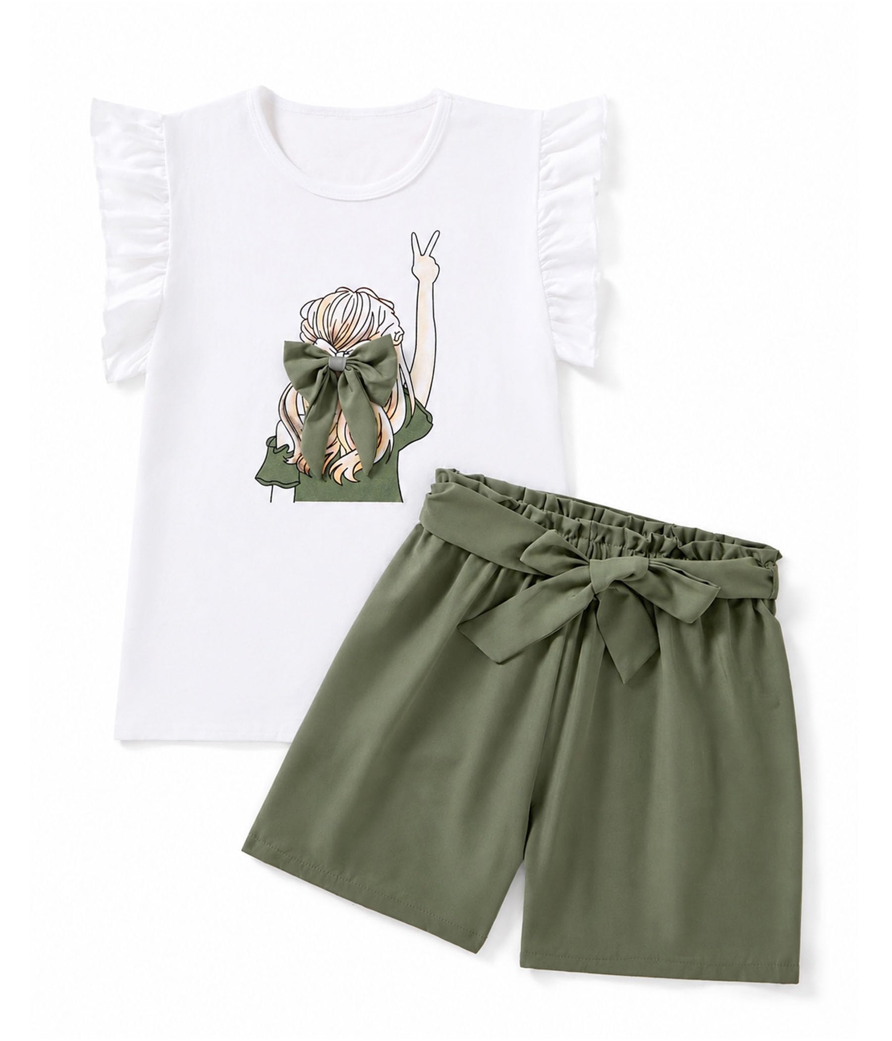 Girls Summer Outfits Cute Sleeveless Top High Waisted Short Sets with Pockets Teen Girl Clothes Size 6-14 T