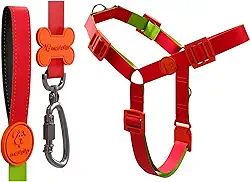 Peitoral Antipuxão Para Cachorro Várias Estampas (M, NEW RED)