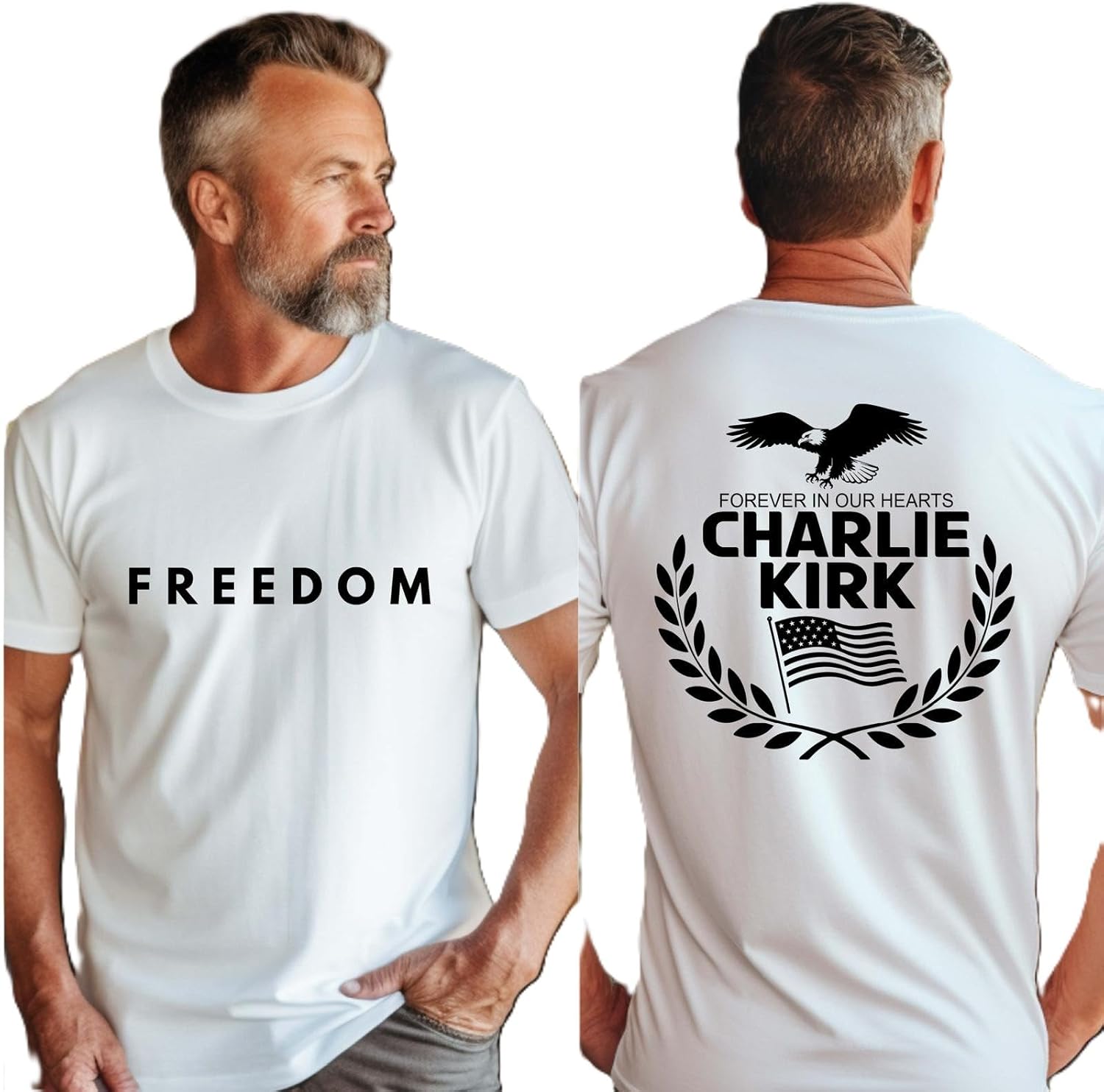 Custom Charlie Kirk Freedom T-Shirt, Justice for Charlie Kirk Tee Quote Shirt Freedom, Multicolor - Image 5