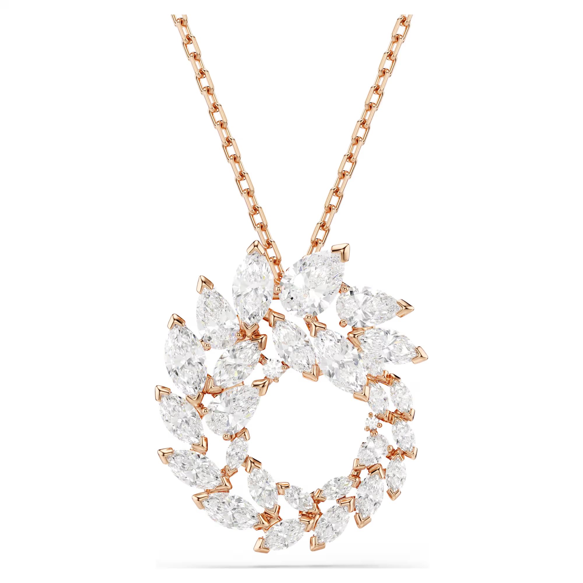 Swarovski Pendentif Mesmera, coupe marquise, blanc, finition or rose 18 carats