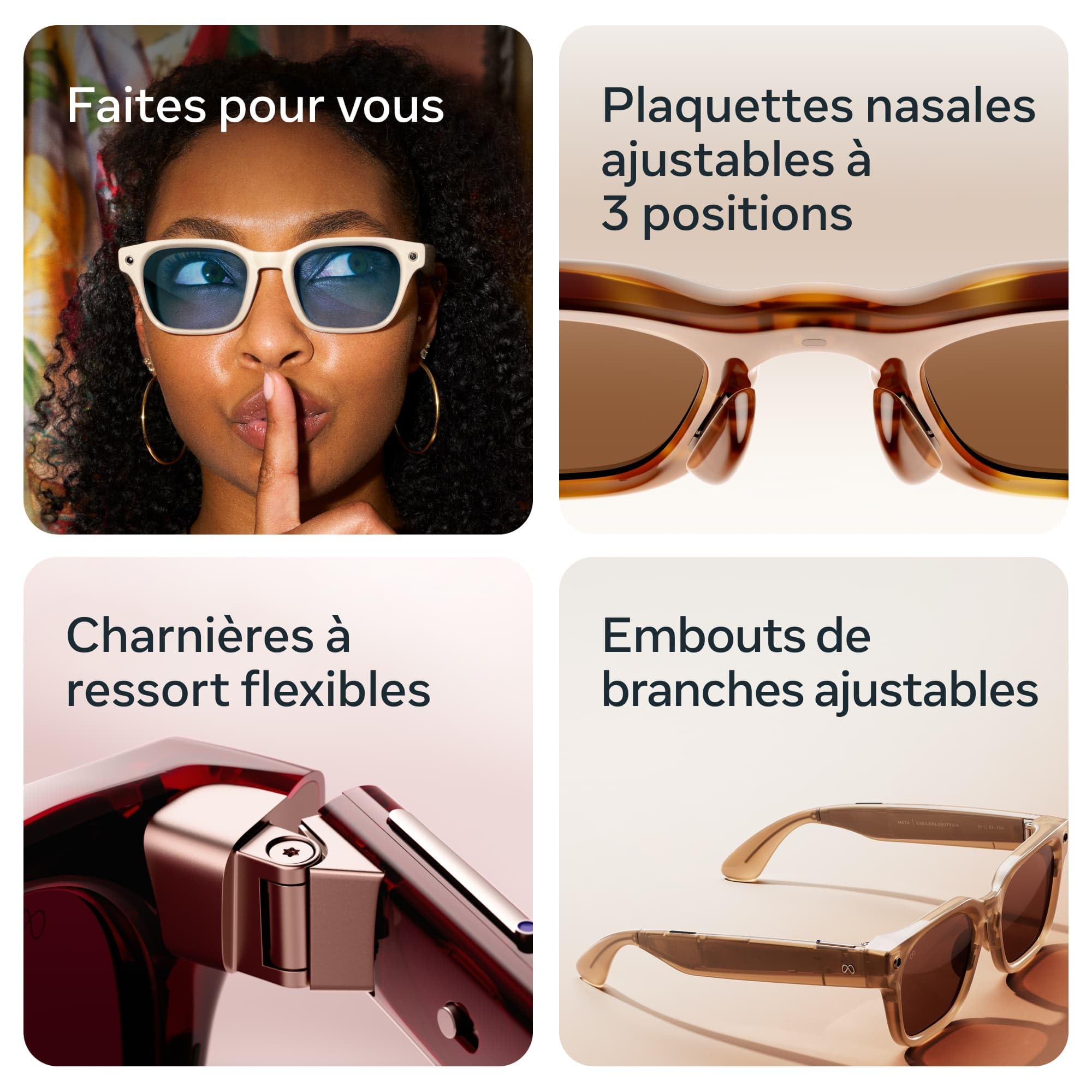 Meta Adventurer Grande taille Noir classique | Lunettes IA pour femme et pour homme — Meta AI, Caméra 12 Mpx, Traduction simultanée — Résolution 3K HD — 8+ heures d’autonomie — Verres marron