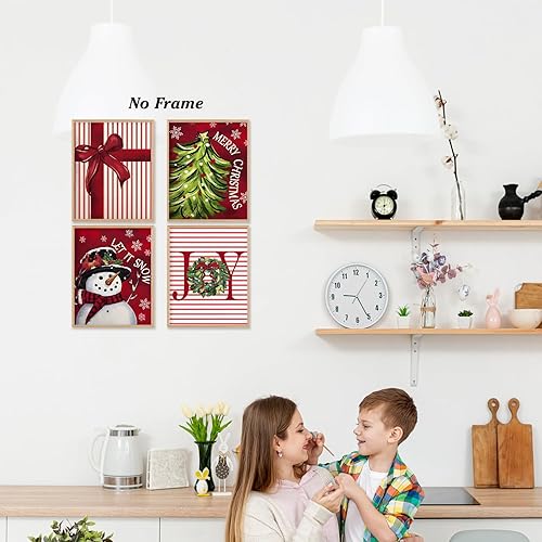 Miniatura 4 de Boat Wades Impresiones artísticas de pared sin marco, diseño de muñeco de nieve rojo de Navidad, pósteres e impresiones retro de Navidad para sala