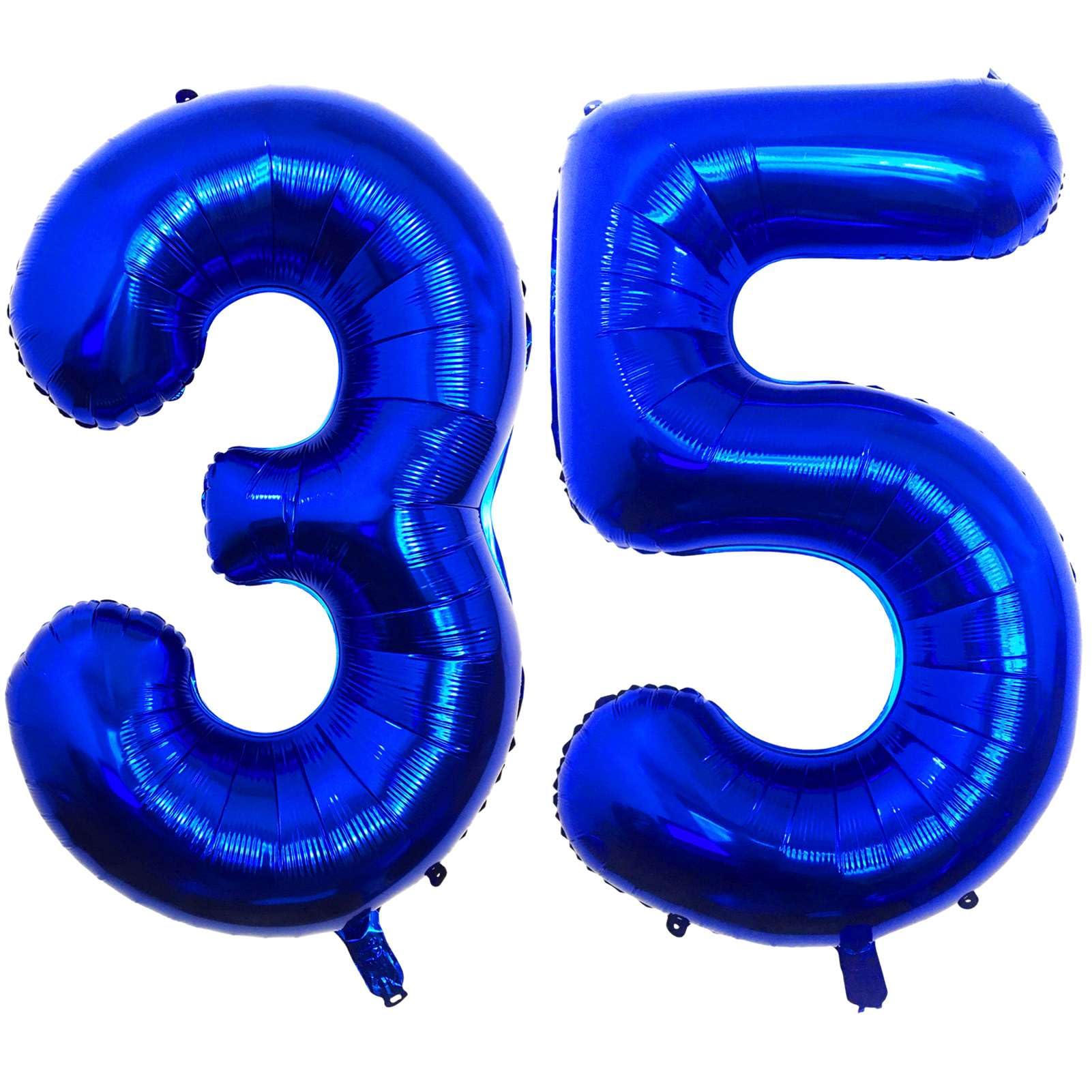 Navy Blue 35 Number Balloons, 40 Inch Giant Number 35 Balloons Foil Mylar Helium Dark Blue Number Balloons for 35th Birthday Party Supplies