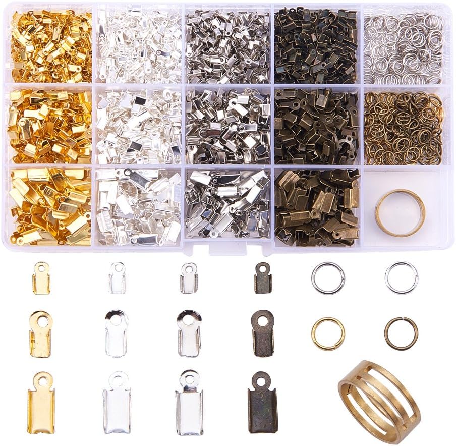 PH PandaHall 1800 Pcs Jewelry Making Findings Kits with