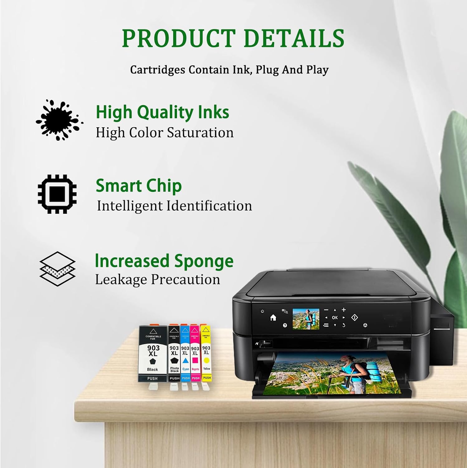 Replacement 903XL Ink Cartridge Compatible for HP 903XL 903 XL Ink Cartridges Work for HP OfficeJet 6950 6960 6970 Printers