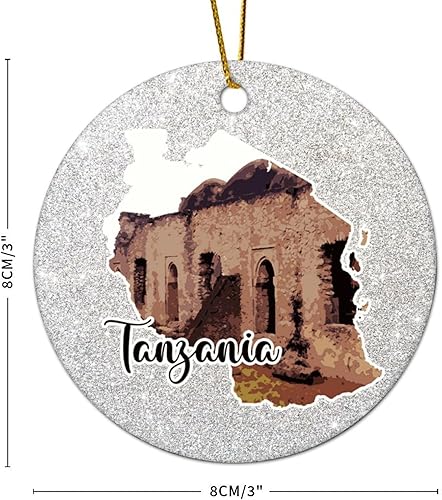 Vista 78 de Christmas Round Ornament South Africa Lands Ceramic Keepsake Visitor Souvenir 3 Inch with Gold String Hometown City Pride Home Decorations Christmas