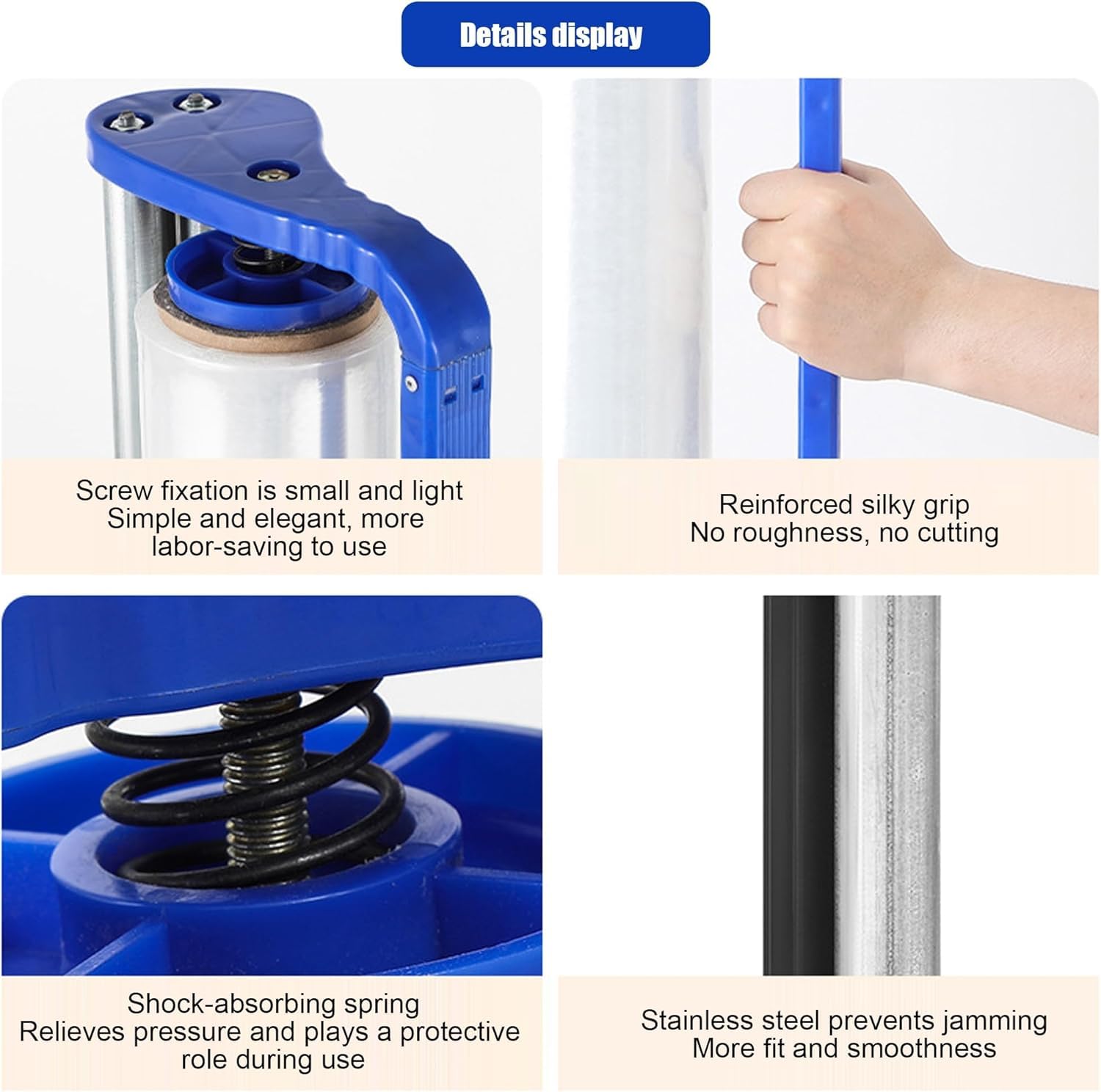 Dispenser di pellicola estensibile portatile per imballaggio e spedizione, strumento per un facile imballaggio, supporto termoretraibile per 19 rotoli, fornitura di imballaggio essenziale e staffa di