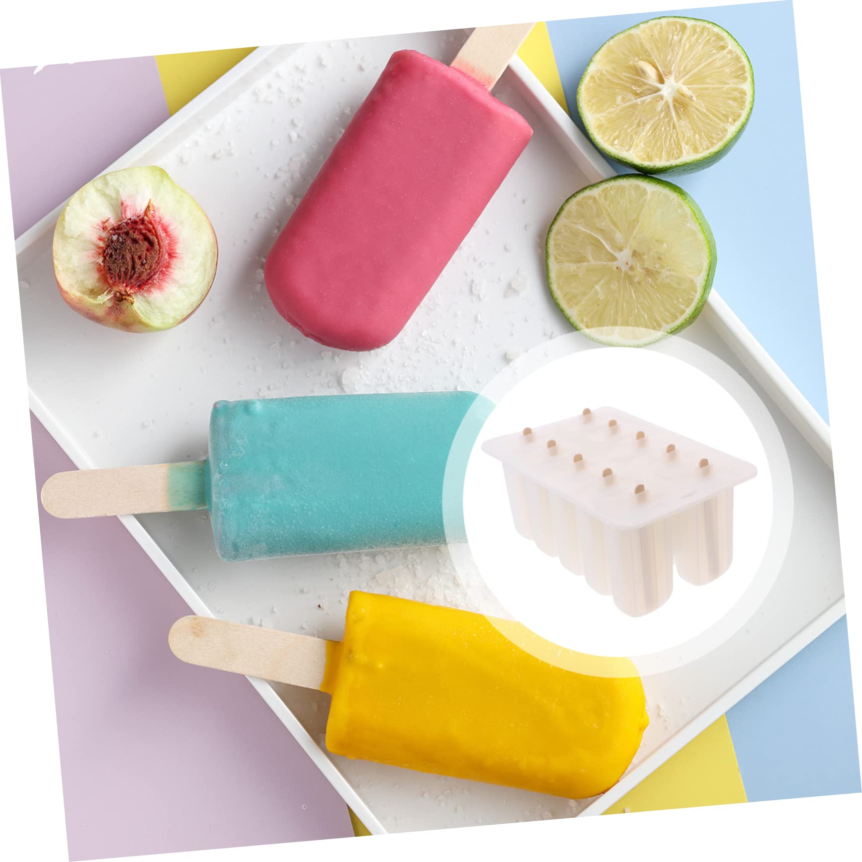 Moule à Glaces DIY en Silicone, Lot de 10 avec Bâtonnets