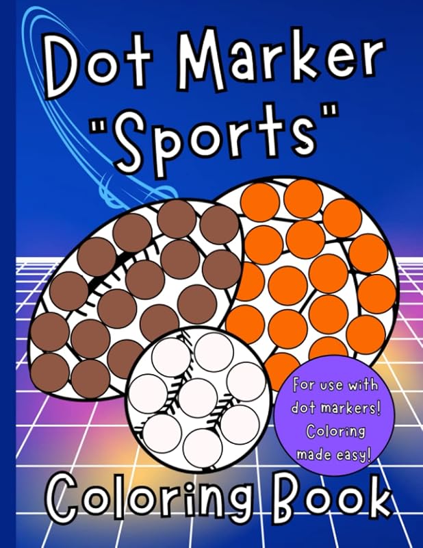 Libro para colorear “Deportes” con marcador de puntos: colorear fácilmente para niños pequeños y niños
