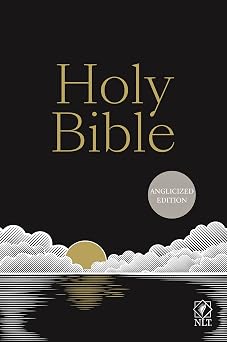 NLT Holy Bible, Black Hardback, Gold and Silver Foiled Sunset Illustration, British Text, NLT New Living Translation, Hardback, Standard size