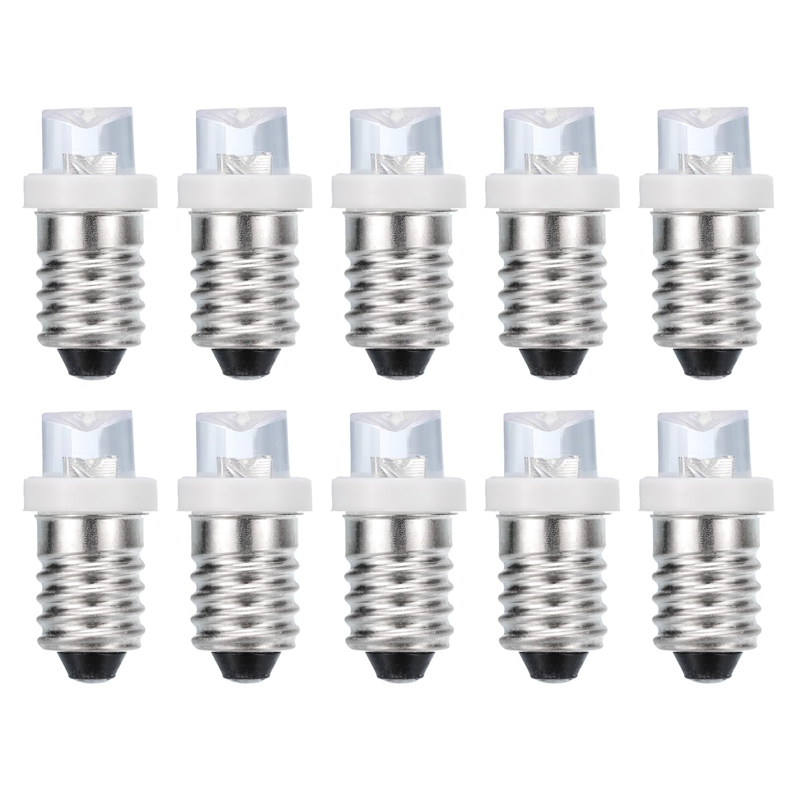 sourcing mapsourcing map 24V/0.02A E10 Mini LED Light Bulbs, 10Pcs Miniature Screw Bulbs Flashlight Bulbs for Scientific Experiment Lighting DIY Accessories, White Light