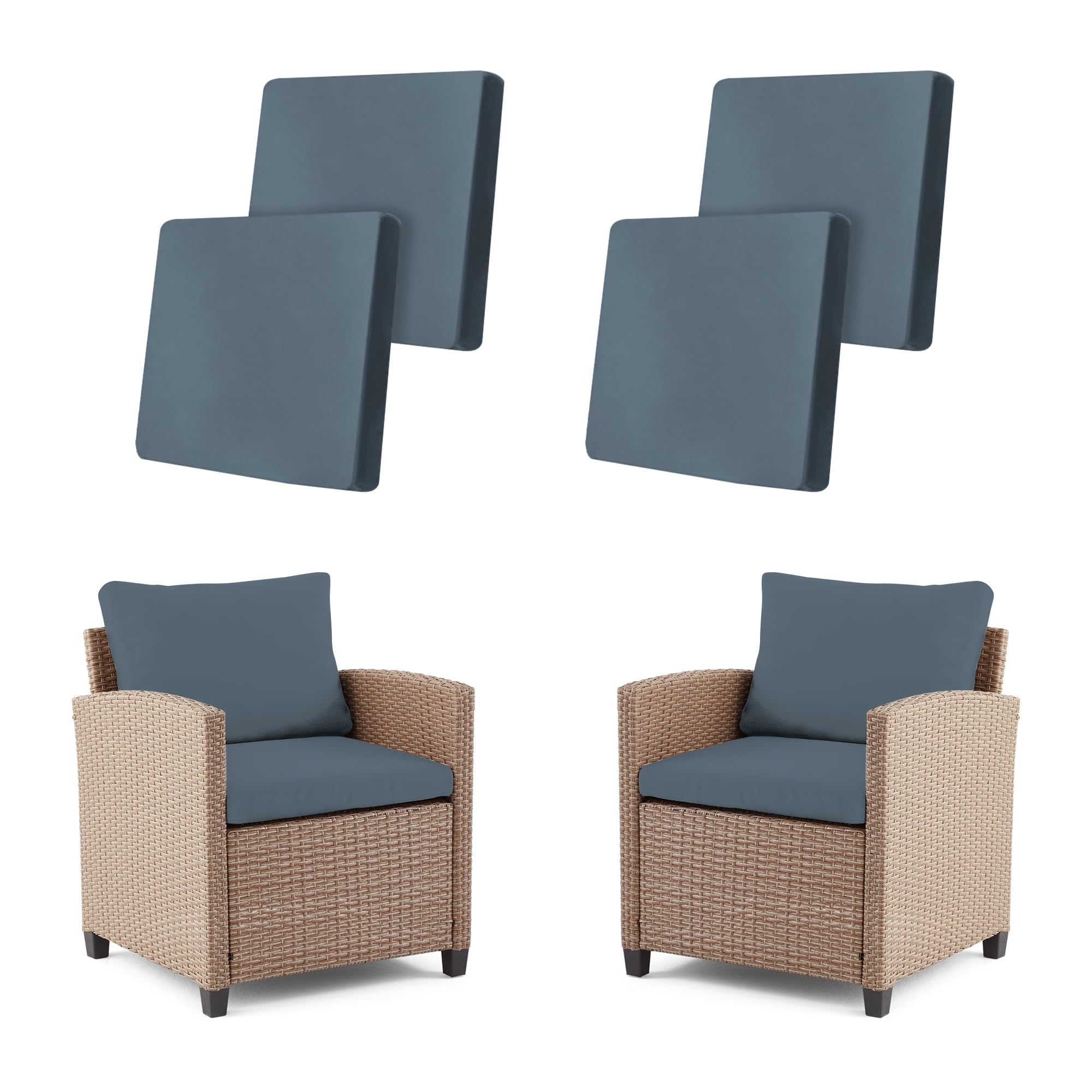 4Pcs Outdoor Cushion Covers Stretch Patio Cushion Covers Sofa Cushion Cover
