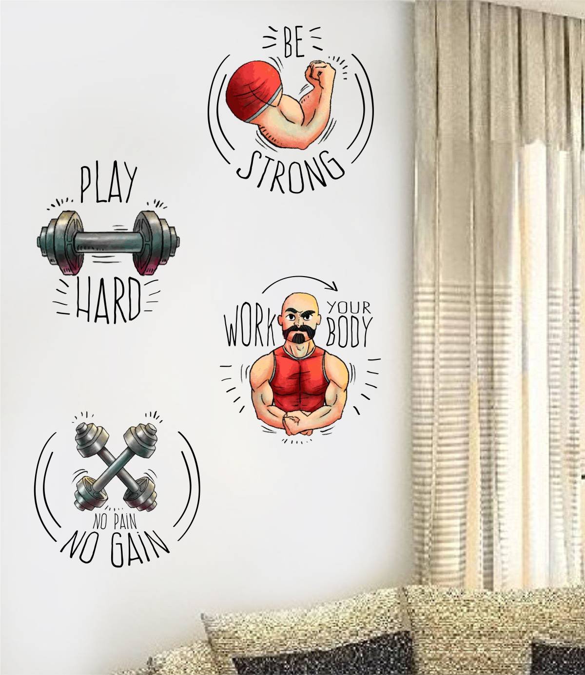 Rawpockets Decals  Gym Quotes Combo  Self Adhesive Wall Sticker (Pack of 3) (B0CQCPNF2X) Amazon Price History, Amazon Price Tracker
