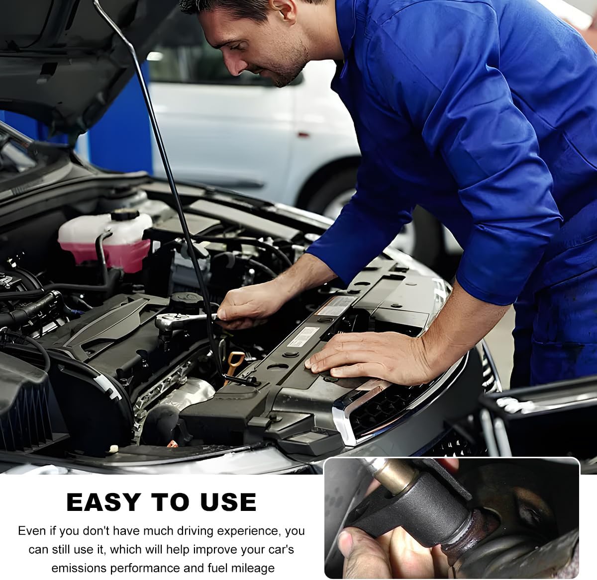 Offset Oxygen Sensor Socket, 3/8 Inch Drive by 7/8 Inch O2 Oxygen Sensor Removal Tool, Universal 6-Point Offset Wrench Wire Gate Accesses Sensor from Side, Car Accessories
