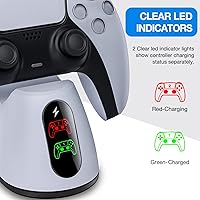 Vista 4 de PS5 Controller Charging Station, PS5 Charging Station with Fast Charging AC Adapter 5V3A for Playstation 5 Controller, Playstation 5 Charging Stand