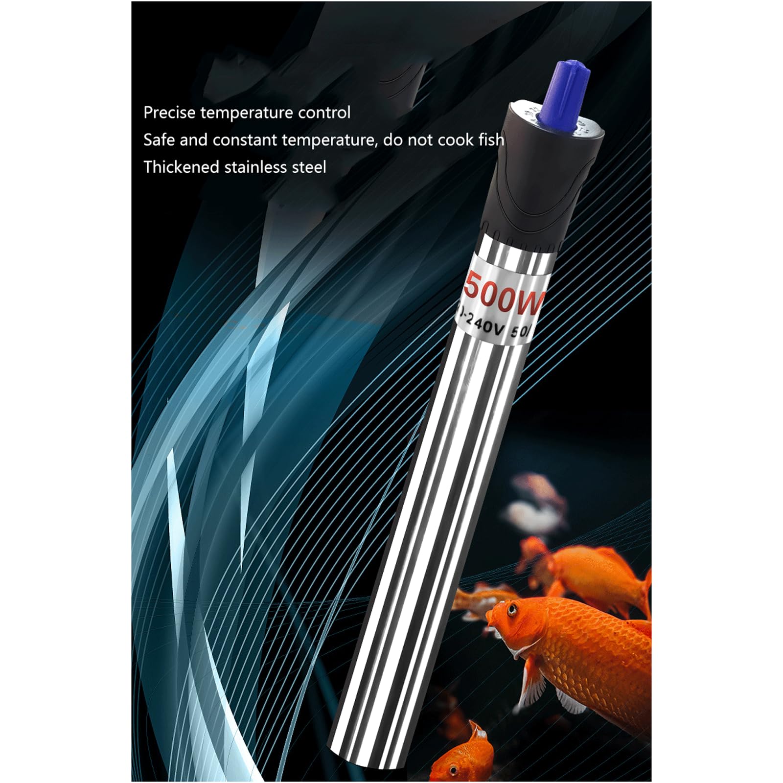 Asta riscaldante Asta riscaldante Automatica a Temperatura costante in Acciaio Inossidabile Riscaldatore per Acquario a Risparmio energetico, 200 W (300 W)