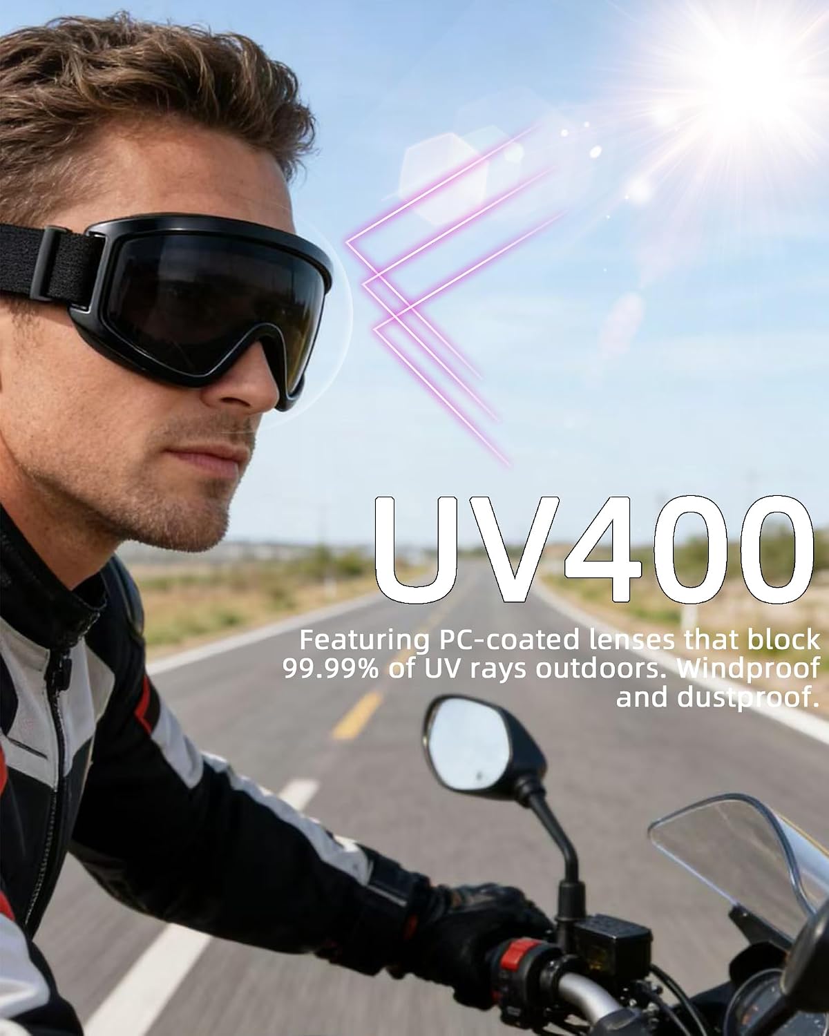 Motorcycle Dirt Bike Goggles With Balaclava Mask UV400 Protection ATV Riding Glasses For Men Women