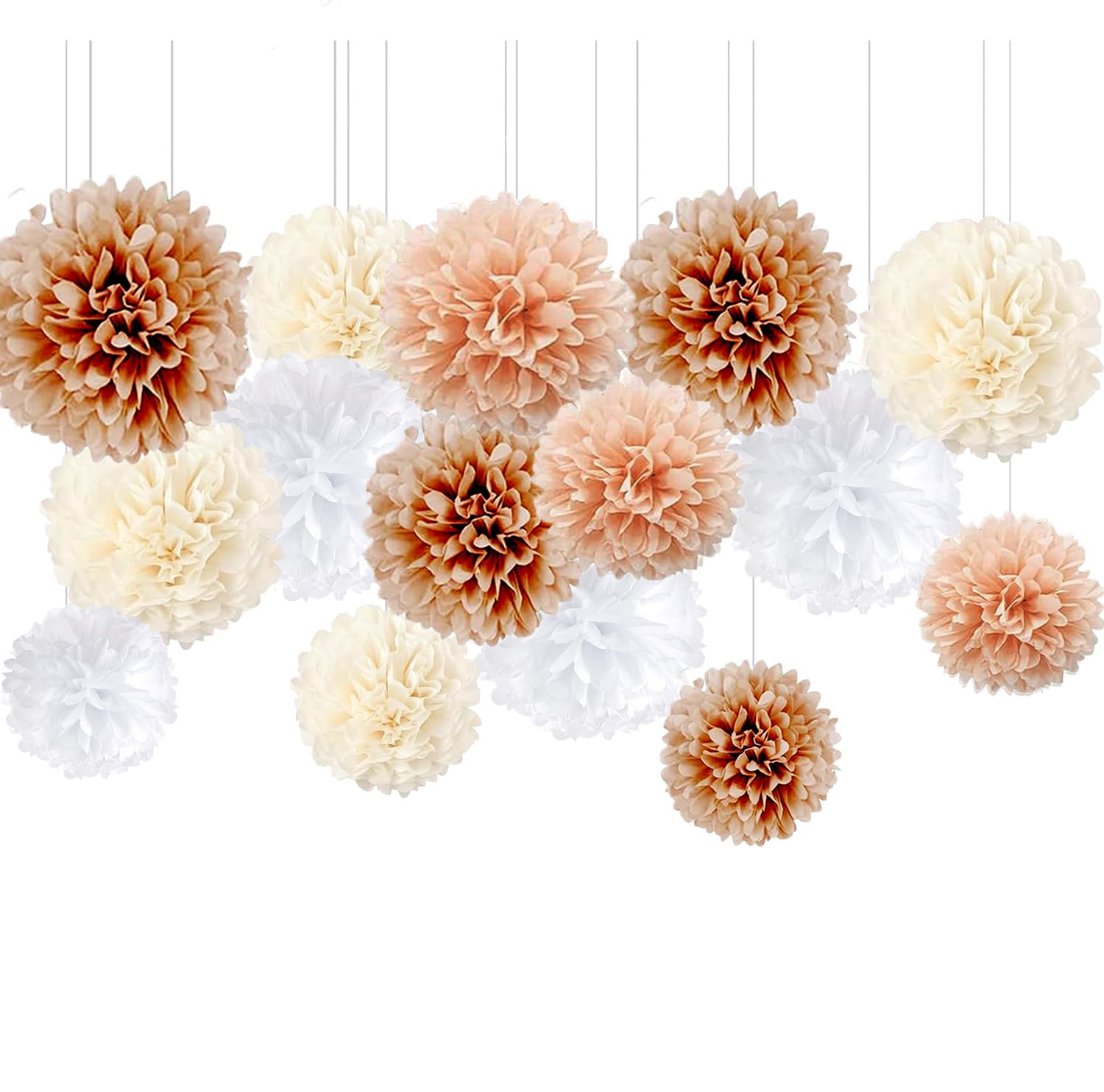 Seidenpapier Pompons, 20 Stück Pompoms Deko Tissue Papier Po