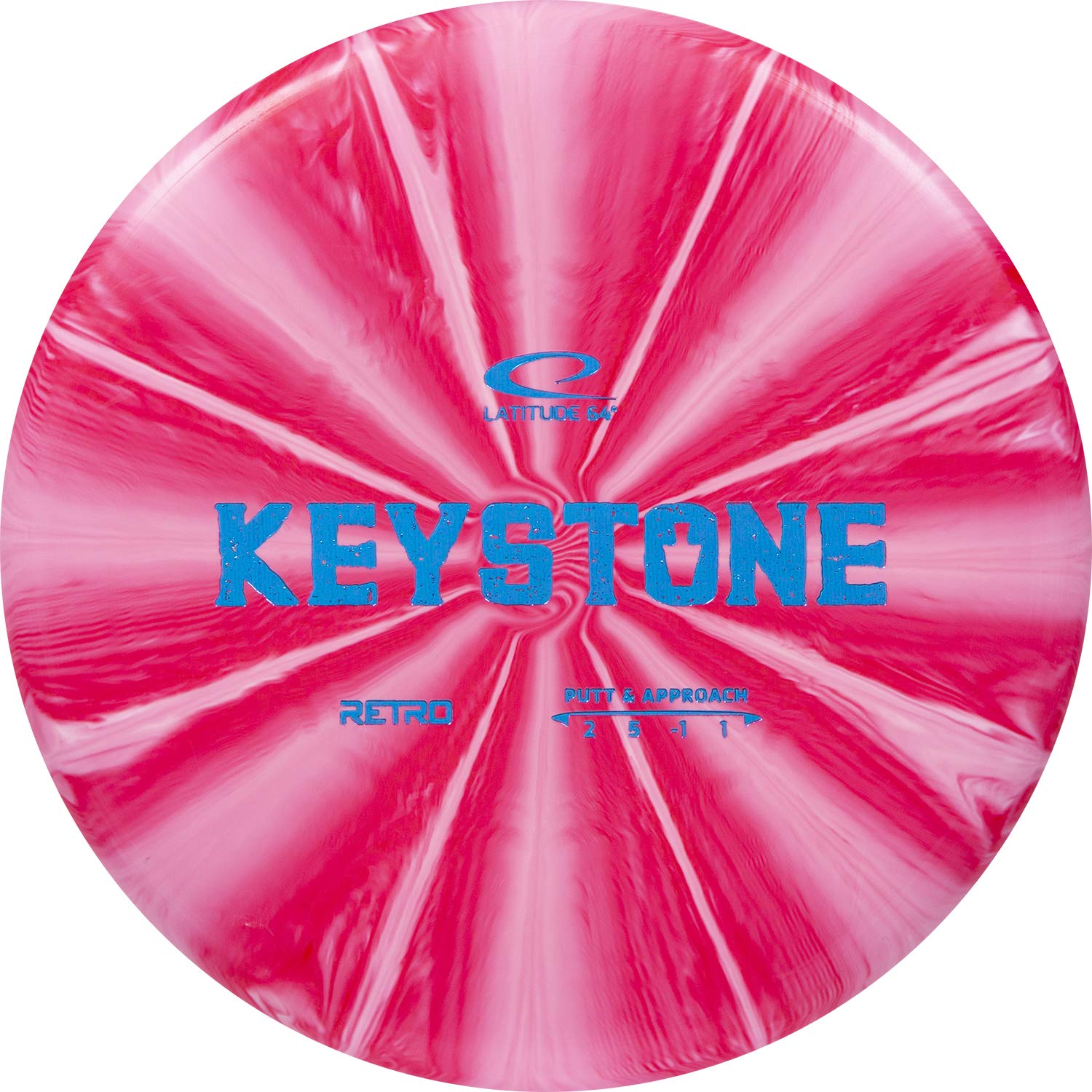 LATITUDE 64° GOLF DISCS 64 Retro Burst Keystone | Putter | Frisbee Putt and Approach | 170g Plus | Stamp Color and Burst Pattern Will Vary (Red)