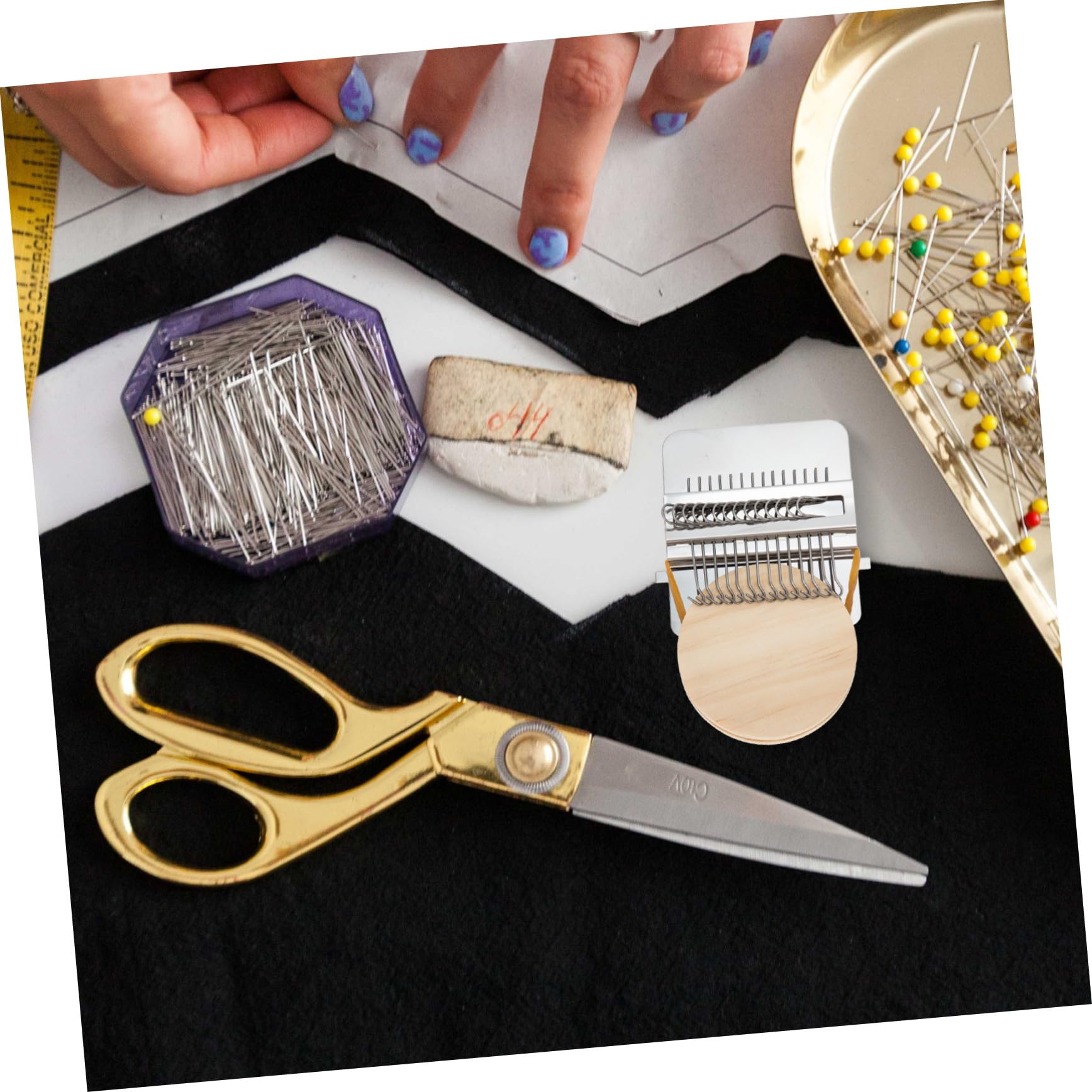 SHINEOFI 2 Juegos Mini Telar Clavijas Ajustable para DIY y Reparación de Ropa Kit Portátil para Tejer Calcetines Jeans y Manualidades de Pulseras