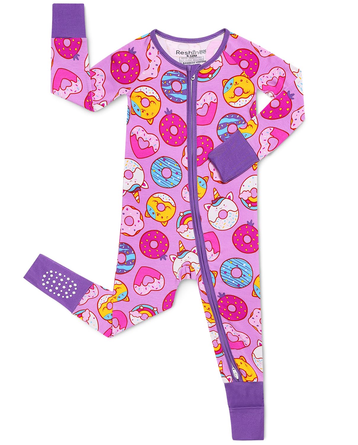 babee Reshinee Viscose Derived from Bamboo Baby Footie Pajamas Convertible Newborn Sleeper for Baby Girl Zipper Onesie 0-24M