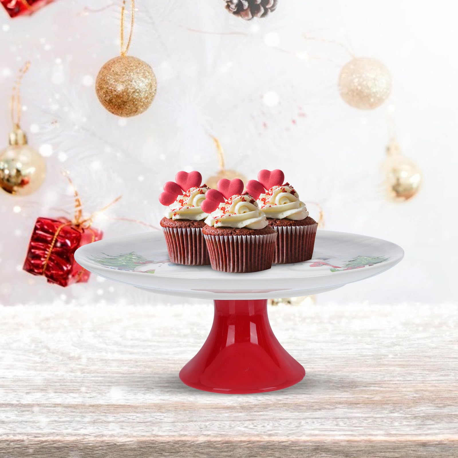 VICASKY Boîte à Collations en Céramique, Présentoir à Gâteau Décoratif