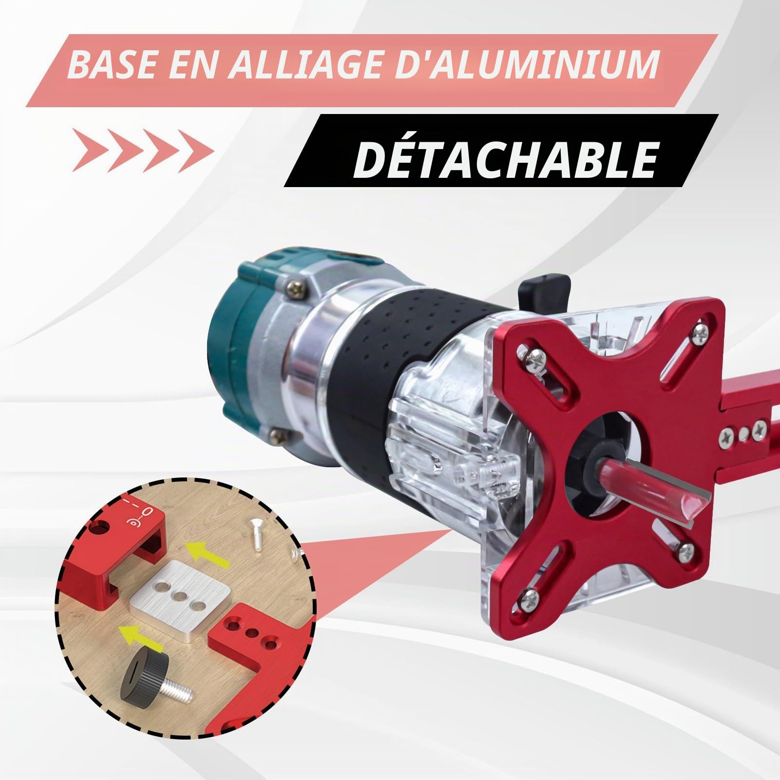 Support pour rainures de fraisage, 4 en 1 Support pour rainures de fraisage Métrique pour fraiseuse Kit de fraisage circulaire pour outil de fraisage (support pour rainures de fraisage