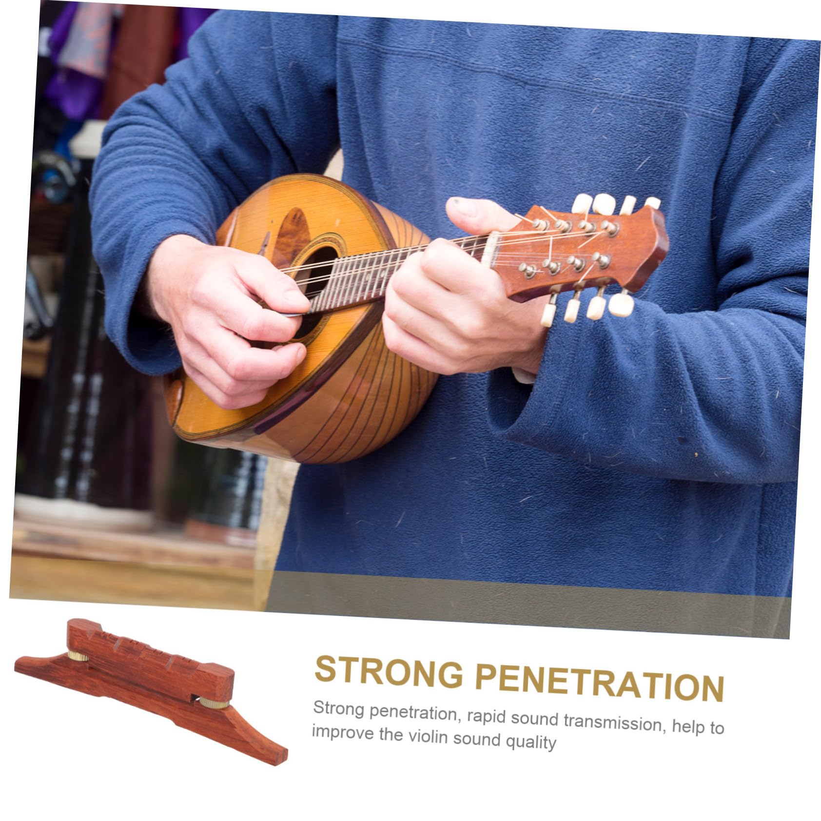 VICASKY Pont De Mandoline En Bois Épais Pont Remplaçable En Palissandre Accessoires Pour Mandoline Réglable Et Solide Pièces D'instrument De Musique